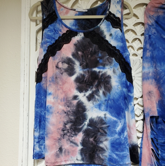 Bloomin Peachskin Tiedye Set 2XL Pants Large Top Lounge Bundle Of 2 - Picture 3 of 15